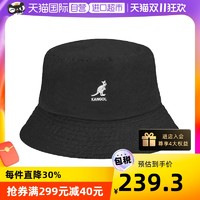 KANGOL 袋鼠棉帽同款黑色渔夫帽报童帽帽子夏季盆帽进口