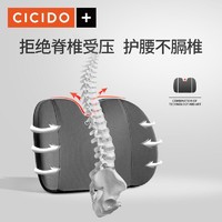 CICIDO 汽车头枕腰靠套装 车载办公通用 适用于特斯拉等各类车型 深灰