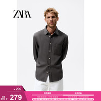 ZARA 秋季新款男装 莱赛尔混纺衬衫 3717384 820