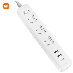 MI 小米 XMCXB05QM 新国标插排插排 三位五孔+双USB+Type-C 白色 1.8m