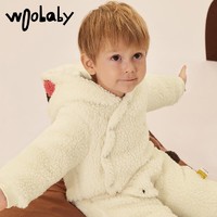woobaby 婴儿衣服冬季新生儿宝宝羊羔绒冬装外穿爬服babycare童装 WB2206080米黄色 66cm