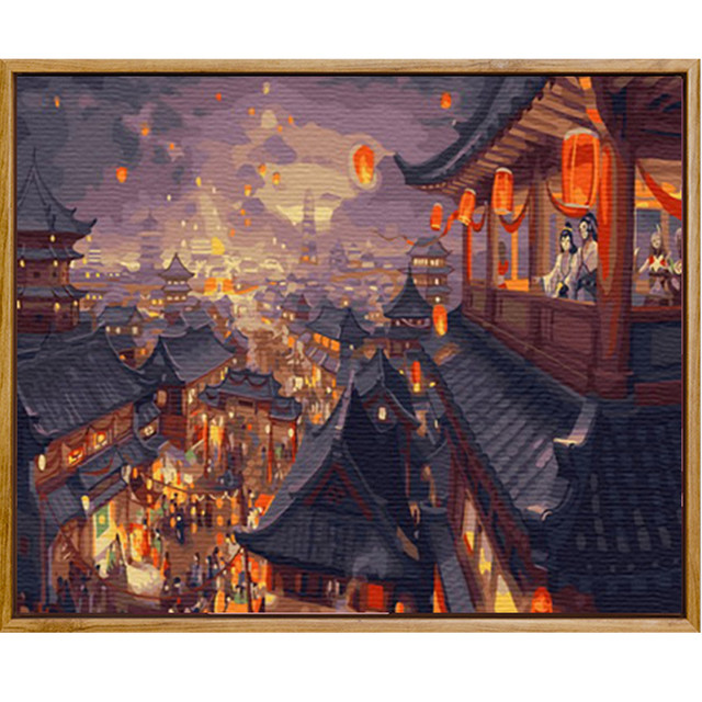 非之语 DIY数字油画风景花卉手工绘填充涂色减压