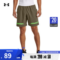 安德玛 Graphic Wordmark 男子运动短裤 1361433-361 绿色 L