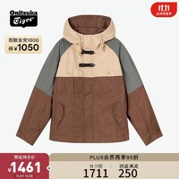 鬼塚虎 男士外套 设计师联名休闲保暖棉夹克 2181A595-001 灰色/咖啡色 M