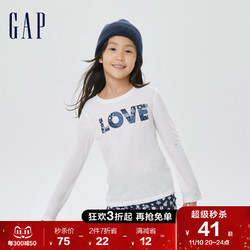 Gap 盖璞 女童印花长袖T恤455821