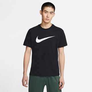 耐克NIKE 男子 T恤 轻盈 柔软 SPORTSWEAR SWOOSH 短袖文化衫 DC5095-010黑色XL码