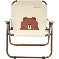 MOBI GARDEN 牧高笛 Line Friends联名款 折叠椅 NX21665002 布朗熊米白 62.5*56*66cm