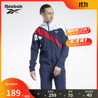 Reebok 锐步 官方男女TRACKTOP经典LOGO撞色运动休闲外套夹克GJ6046 GS9129_蓝色 A/M