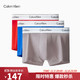Calvin Klein CK内衣22男三条装循环LOGO透气棉质平角内裤NB1085 1PR-红色/蓝色/灰色 M