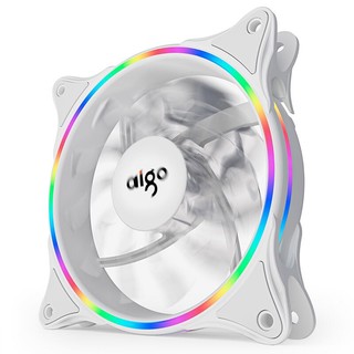 aigo 爱国者 冰魄系列 彩虹V1 RGB 120mm 机箱散热风扇 白色 单个装