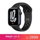 Apple 苹果 Watch Series 7智能手表 Nike GPS款 45毫米 午夜色铝金属表壳 煤黑配黑色Nike运动表带MKNC3CH/A