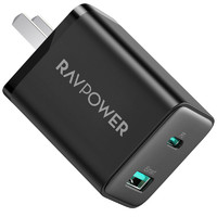 RAVPOWER 睿能宝 30W快充充电器 双口 TypeC+USB双口，双12低至33.8元，包邮速抢！