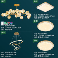 PLUS会员：LEISHI 雷士 WHDD80F/G-01 星雨 全铜多头吊灯组合 套餐A 三室两厅