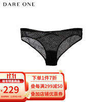 DARE ONE 女士三角裤蕾丝网纱性感透明低腰镂空 墨黑(内裤属于私人物品，不支持退换) 160