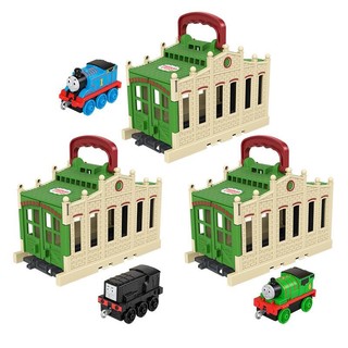 THOMAS & FRIENDS Thomas儿童礼物玩具男孩火车玩具 提茅斯机房车库便携套装（培西款）GWX08