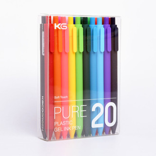 KACO 文采 PURE书源系列 按动中性笔 白杆十色 0.5mm 10支装
