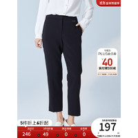Roem 衣恋官方集团女装商场同款纯色韩版简约时尚黑色设计感西装长裤 黑色 160