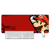 RS 游戏鼠标垫大号可爱加厚锁边键盘桌垫笔记本垫动漫卡通电脑办公鼠标垫 马里奥80x30cm