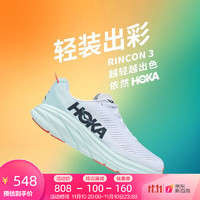 HOKA ONE ONE 男女鞋林康3公路跑步鞋Rincon3网面减震耐磨轻便透气 白色/玻璃蓝-男 43/275mm