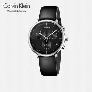 Calvin Klein CK凯文克莱（Calvin Klein）High noon 正午系列 三眼计时黑色石英男表  K8M271C1（表盘:43MM）
