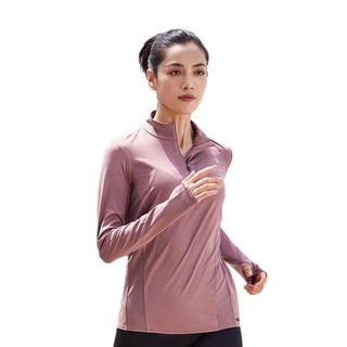 DECATHLON 迪卡侬 LS TS RUN DRY+ ZIP 女子运动T恤 8750059 肉桂红 L