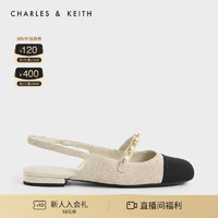 CHARLES & KEITH CHARLES＆KEITH22夏季新款CK1-70900382女珠链绊带饰低跟凉拖鞋