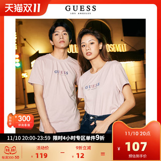 GUESS 男女同款字母LOGO棉学院风短袖T恤-Q1FK26K2Q43