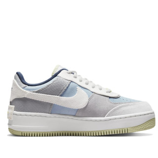 NIKE 耐克 Air Force 1 Shadow 女子休闲运动鞋 DQ5075-411 滑板蓝/白/白/浅柠檬黄绿/青灰色/神秘深海蓝 38.5