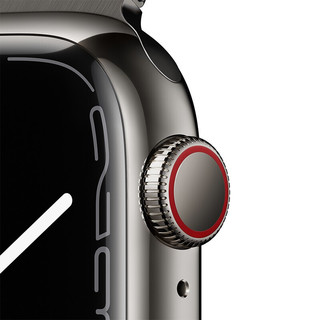 Apple 苹果 Series 7 耐克款 智能手表 45mm 蜂窝版 金色不锈钢表壳 绛樱桃色运动表带（血压、血氧）