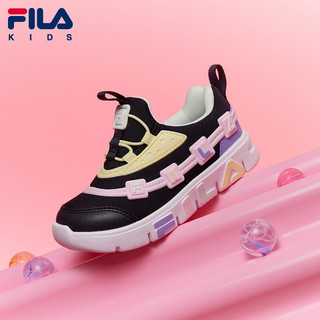 FILA KIDS斐乐童鞋儿童学步鞋2022秋季新款男女幼童软底一脚蹬鞋 传奇蓝/郁金香紫-NV-女 27码/内长16.5cm