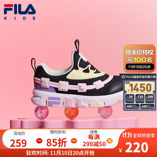 FILA KIDS斐乐童鞋儿童学步鞋2022秋季新款男女幼童软底一脚蹬鞋 传奇蓝/郁金香紫-NV-女 27码/内长16.5cm