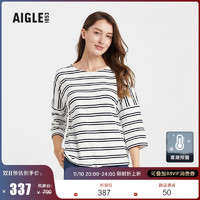 AIGLE 艾高 春夏OPHIO女款条纹七分袖舒适柔软简约运动户外经典T恤