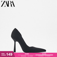ZARA 秋季新品 TRF 女鞋 黑色法式气质高跟鞋 3204010 040