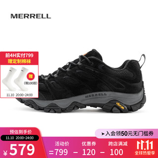 MERRELL 迈乐 男女款户外登山徒步鞋减震MOAB3轻量徒步防滑时尚耐磨透气徒步鞋 J035875黑（男） 42