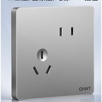 CHNT 正泰 NEW6-C幻银灰 斜五孔插座