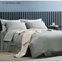 DOWNLAND 床上四件套纯棉 生态纯色纯棉被套床单枕套 床上用品套件 全棉结婚四件套 1.5m/1.8m床 罗勒绿
