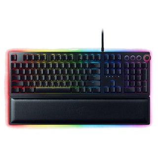 RAZER 雷蛇 猎魂光蛛 精英版 104键 有线机械键盘 黑色 雷蛇紫轴（段落光轴） RGB