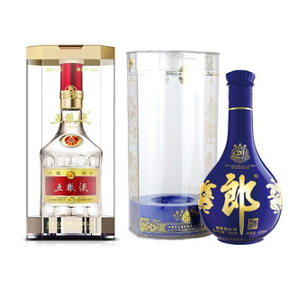 LANGJIU 郎酒 青花郎 53度 酱香型白酒 500ml+五粮液 普五 第八代 52度 浓香型白酒 500ml 组合装