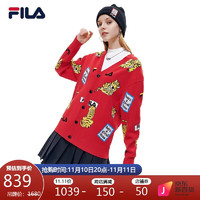 FILA 斐乐 x have a good time 斐乐2022年春季虎年毛衣 传奇红-RD 180/100A/XL