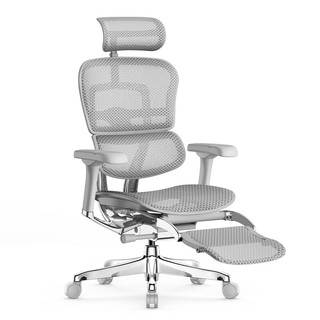 PLUS会员：保友办公家具 金豪E 人体工学椅 银白(Q4.0)美国网+躺舒宝 精英版