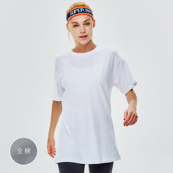 [sn] 夏女士休闲圆领棉质跑步运动T恤柔软透气健身短袖T恤女