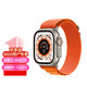 Apple 苹果 Watch Ultra 智能手表 49mm 钛金属原色 钛金属表壳+橙色高山回环式表带小号