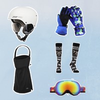 PROPRO 新手滑雪套装：头盔+雪镜+护脸+手套+雪袜