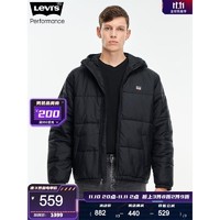 Levi's 李维斯 22秋冬新品男士连帽棉服黑色潮牌保暖外套易穿搭 黑色 M