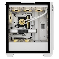 Great Wall 长城 隐刃H513机箱台式机电脑全侧透明电竞游戏电源主机纯白色ATX