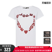 LOVE MOSCHINO 莫斯奇诺 棉质心形排列字母装饰女士短袖T恤