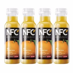 NONGFU SPRING 农夫山泉 NFC橙汁果汁饮料 100%鲜果压榨 橙子压榨300ml*4瓶冷藏型