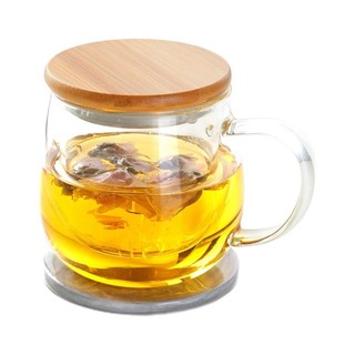 茶适 C5583玻璃杯 380ml 茶水分离
