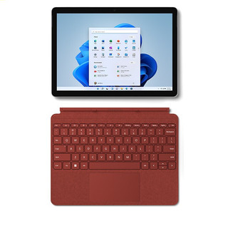 Microsoft 微软 Surface Go 3 十代酷睿版 10.5英寸 Windows 二合一平板电脑+波比红键盘盖 (1920*1280dpi、酷睿i3-10100Y、8GB、128GB、WiFi版、亮铂金)