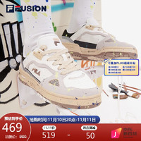 FILA FUSION斐乐潮牌板鞋男2022秋休闲运动鞋TERATACH LOW-PACK 明亮白/白沙色-BA 39